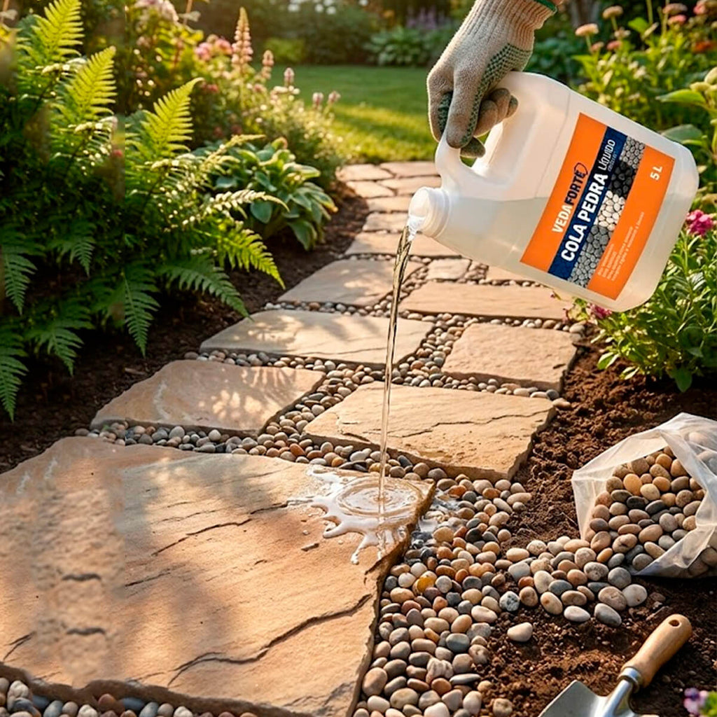 Cola Pedra Fixador de Pedras para Jardim Veda Forte [5 Litros]