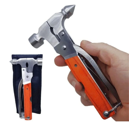 Ferramenta Portátil 12 em 1 com Martelo e Canivete